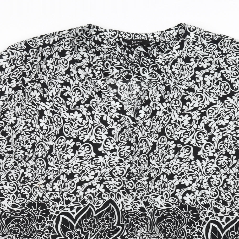 Jendi Womens White Floral  Basic Blouse Size 18