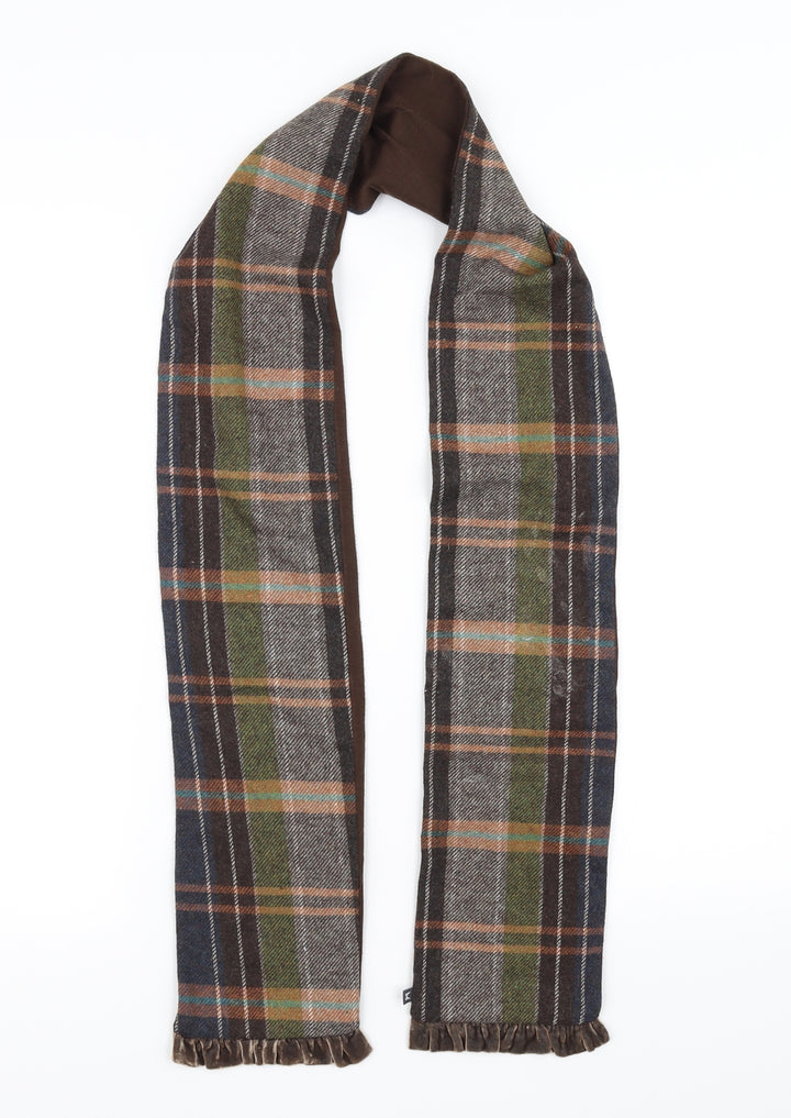 Preworn Unisex Brown Check   Scarf