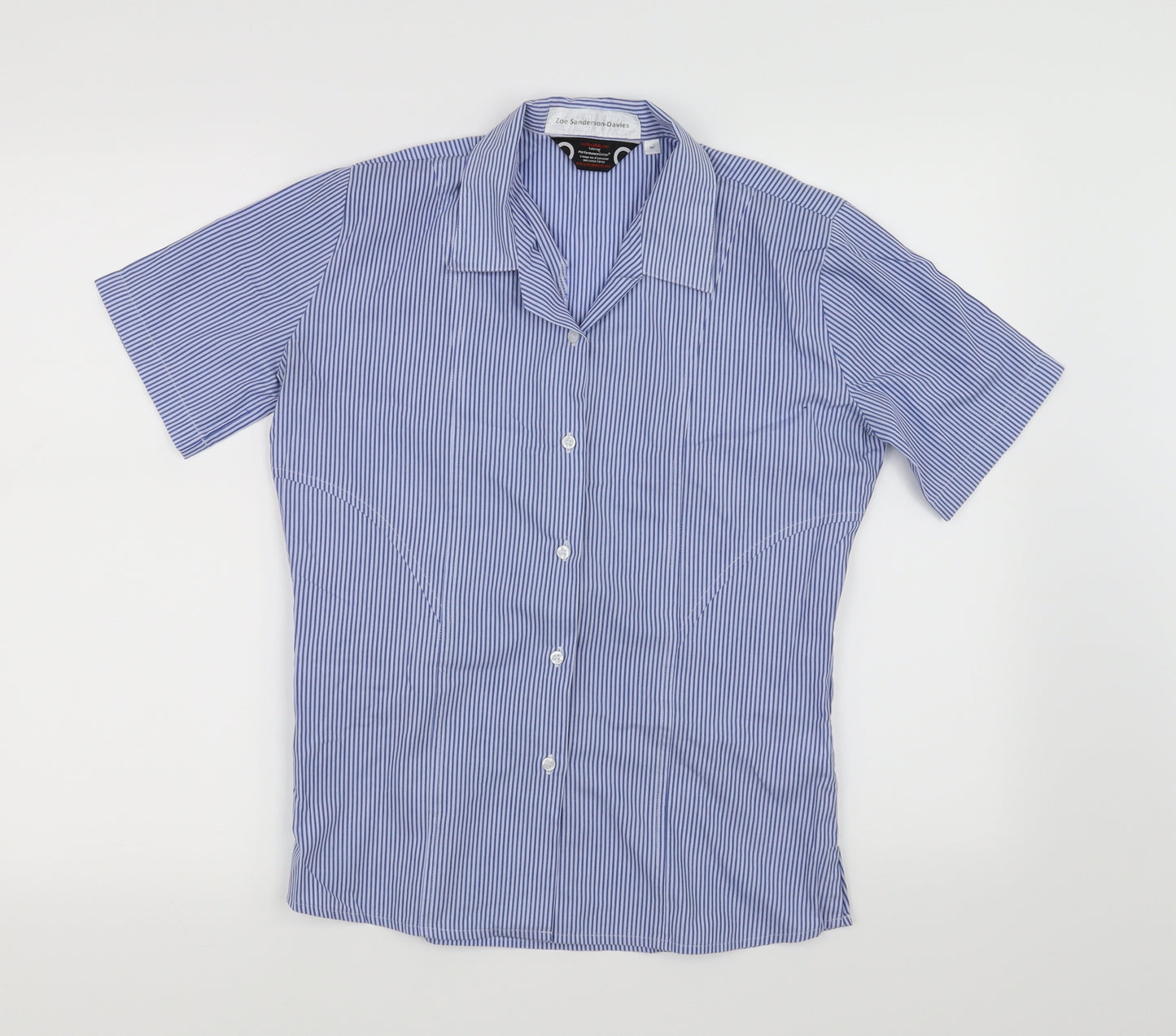 school shirt Girls Blue Striped  Basic Button-Up Size 15-16 Years
