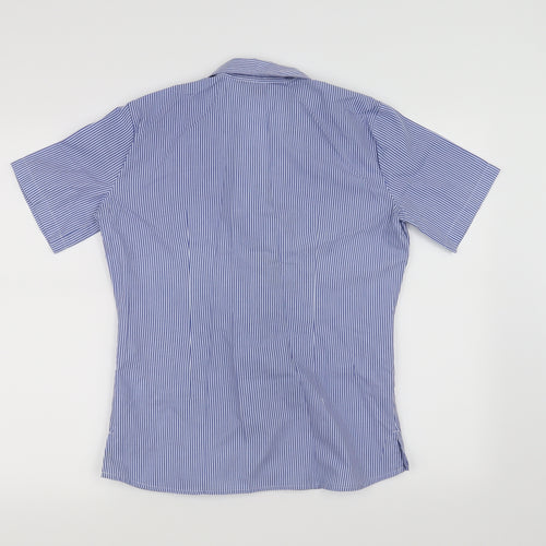 school shirt Girls Blue Striped  Basic Button-Up Size 15-16 Years