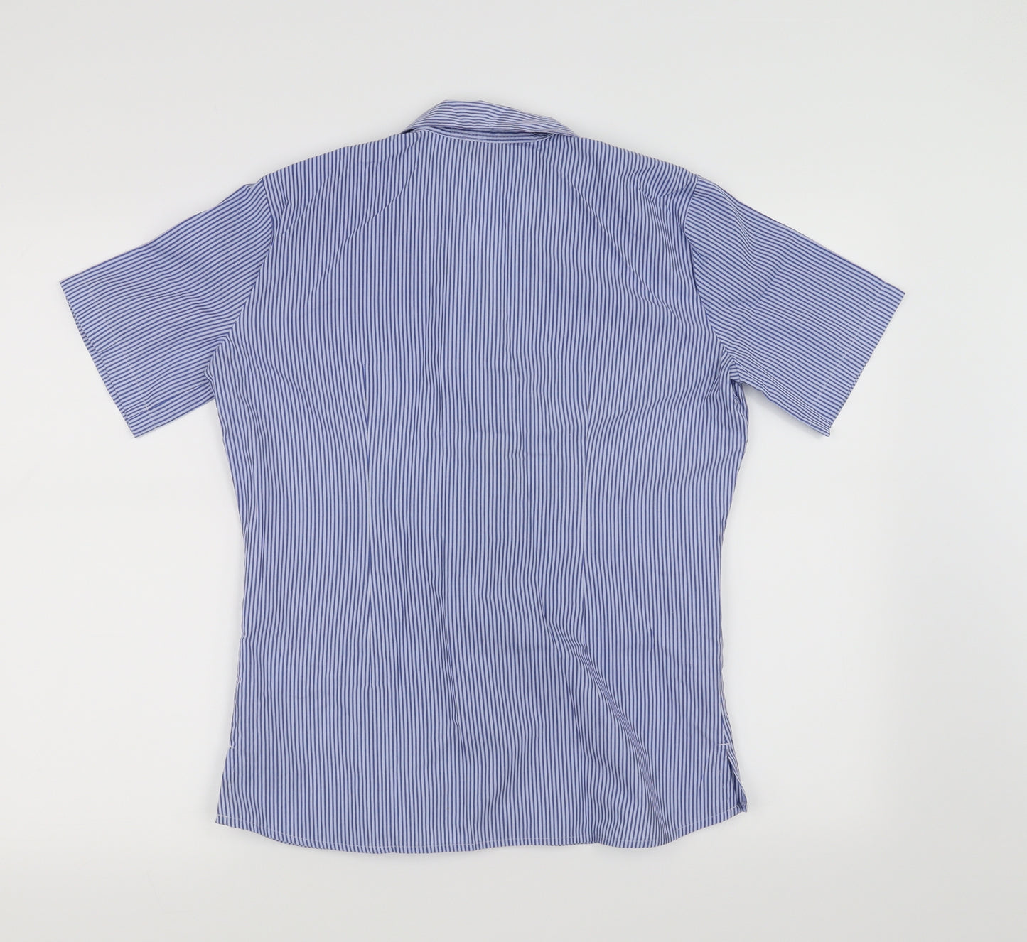 school shirt Girls Blue Striped  Basic Button-Up Size 15-16 Years