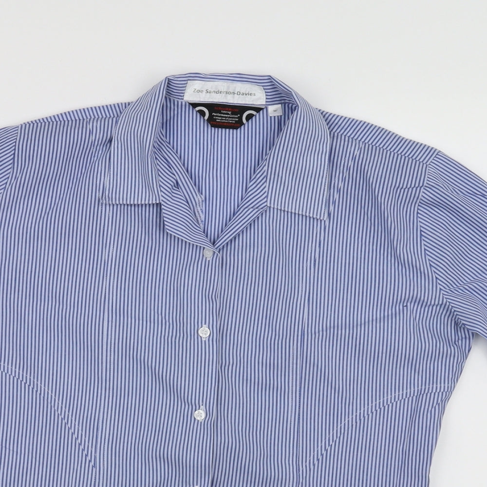 school shirt Girls Blue Striped  Basic Button-Up Size 15-16 Years
