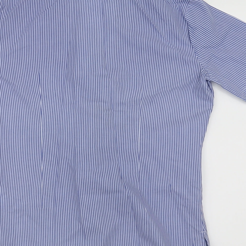 school shirt Girls Blue Striped  Basic Button-Up Size 15-16 Years