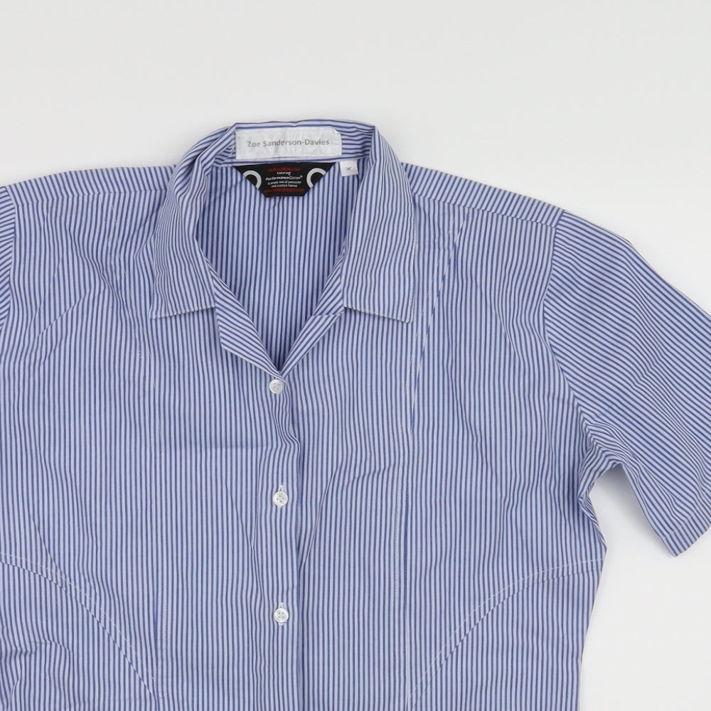 school shirt Girls Blue Striped  Basic Button-Up Size 15-16 Years