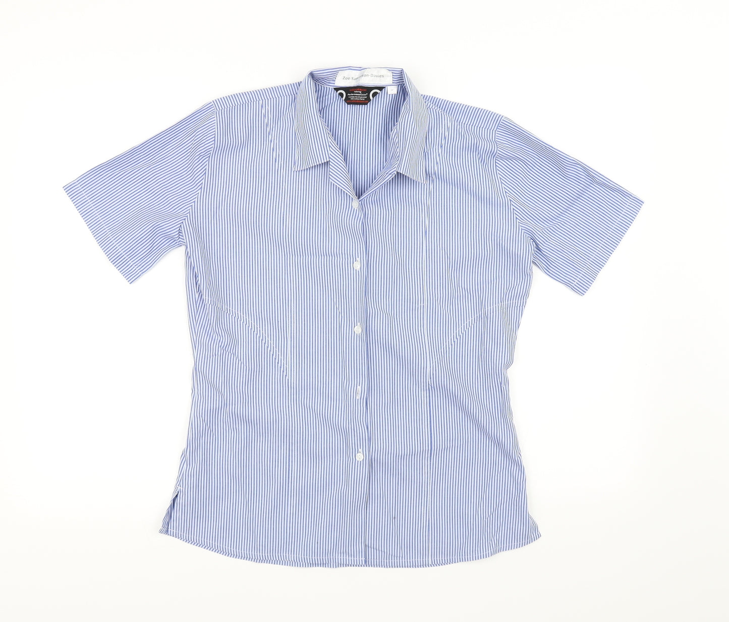 Preworn Girls Black Striped  Basic Button-Up Size 15-16 Years
