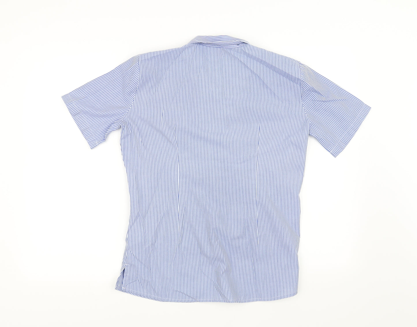 Preworn Girls Black Striped  Basic Button-Up Size 15-16 Years