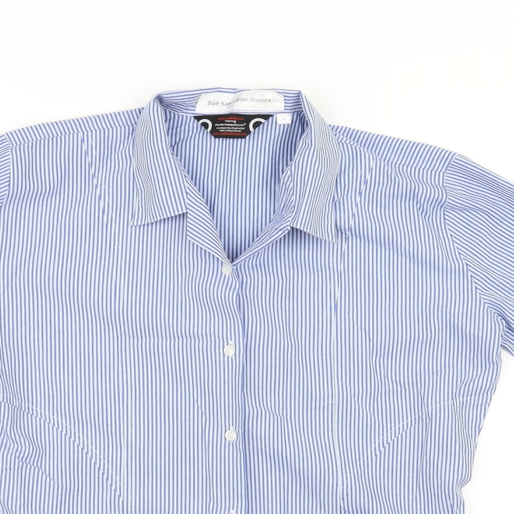 Preworn Girls Black Striped  Basic Button-Up Size 15-16 Years