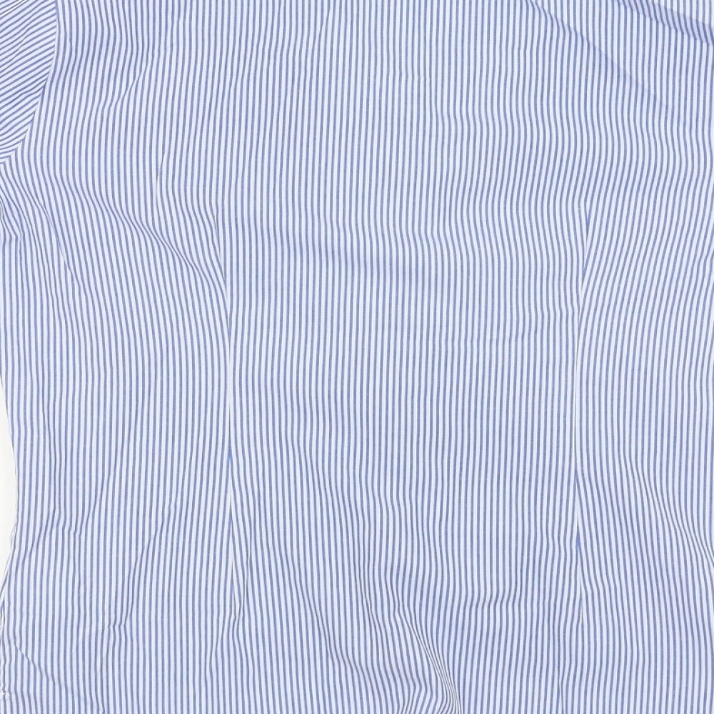 Preworn Girls Black Striped  Basic Button-Up Size 15-16 Years