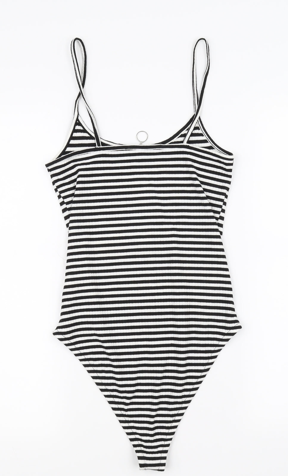 Primark Womens White Striped  Bodysuit One-Piece Size 10