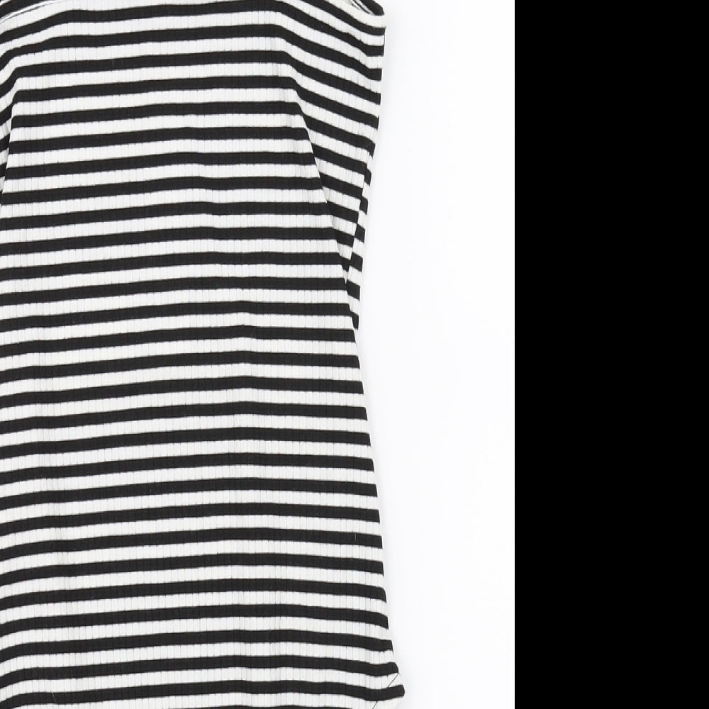 Primark Womens White Striped  Bodysuit One-Piece Size 10