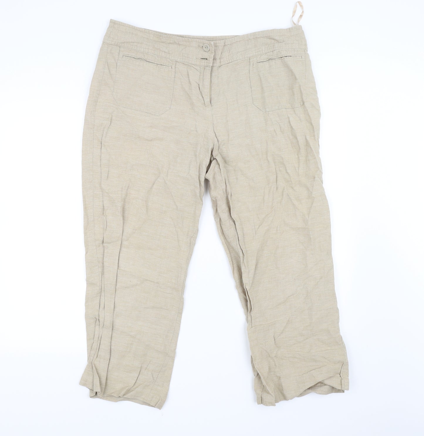 Monsoon Womens Beige   Trousers  Size 16 L24 in