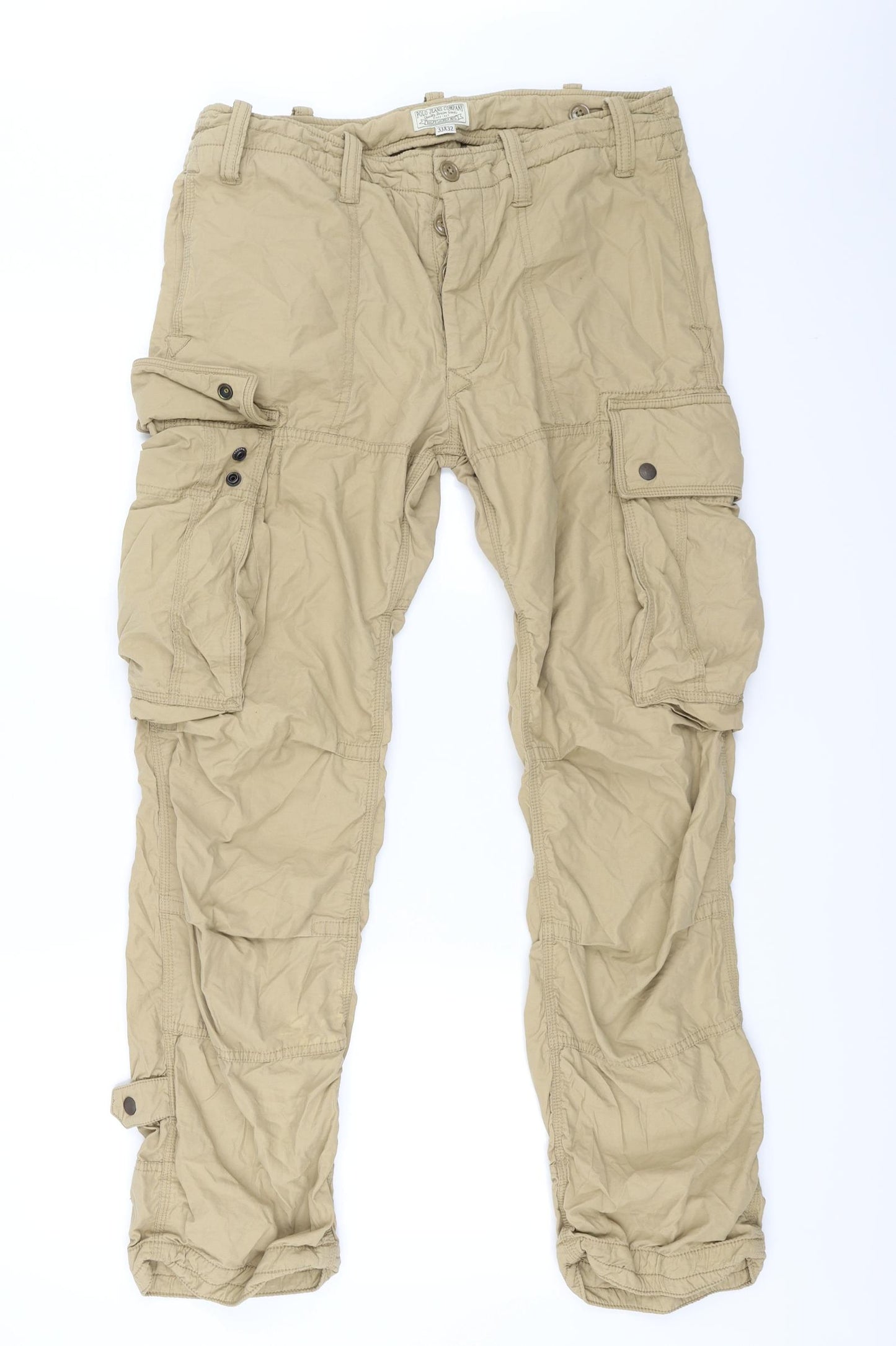 POLO Jeans company Mens Beige   Trousers  Size 33 L32 in