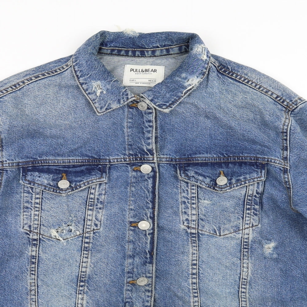 Pull&Bear Mens Blue   Jacket Coat Size L