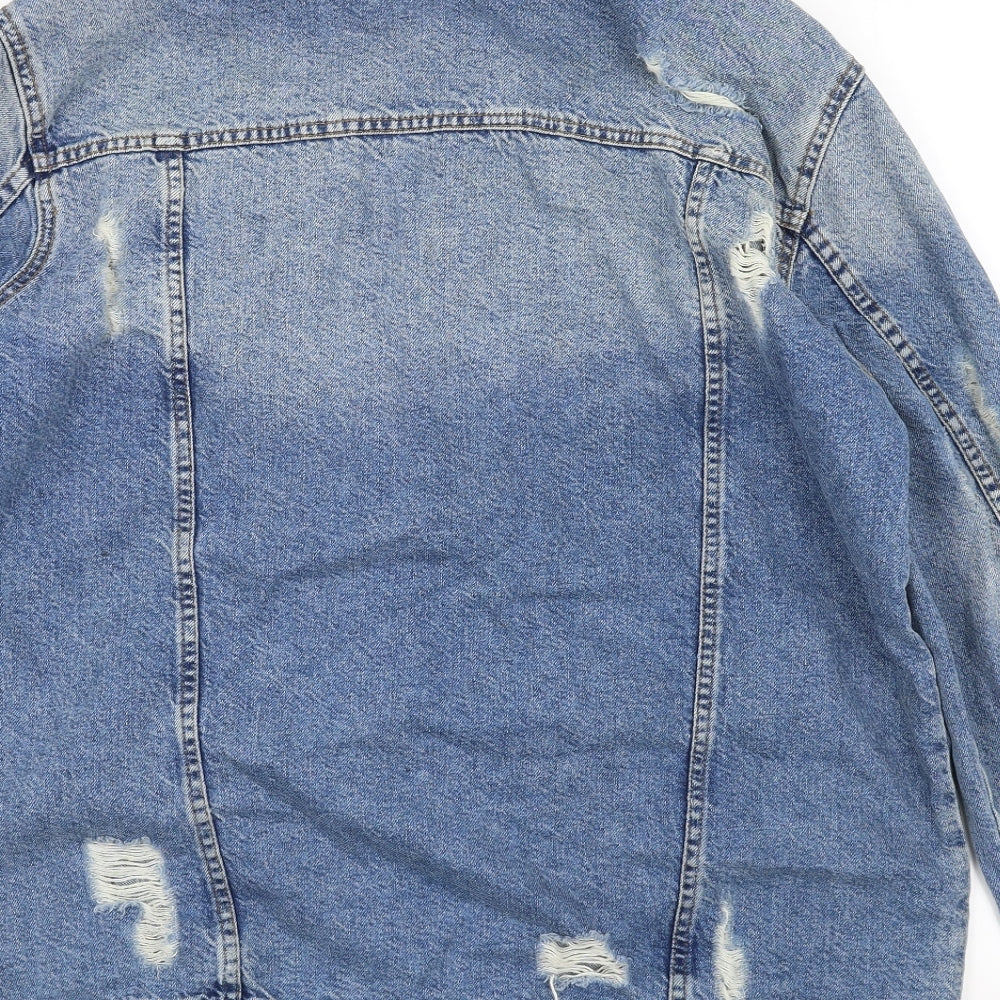 Pull&Bear Mens Blue   Jacket Coat Size L