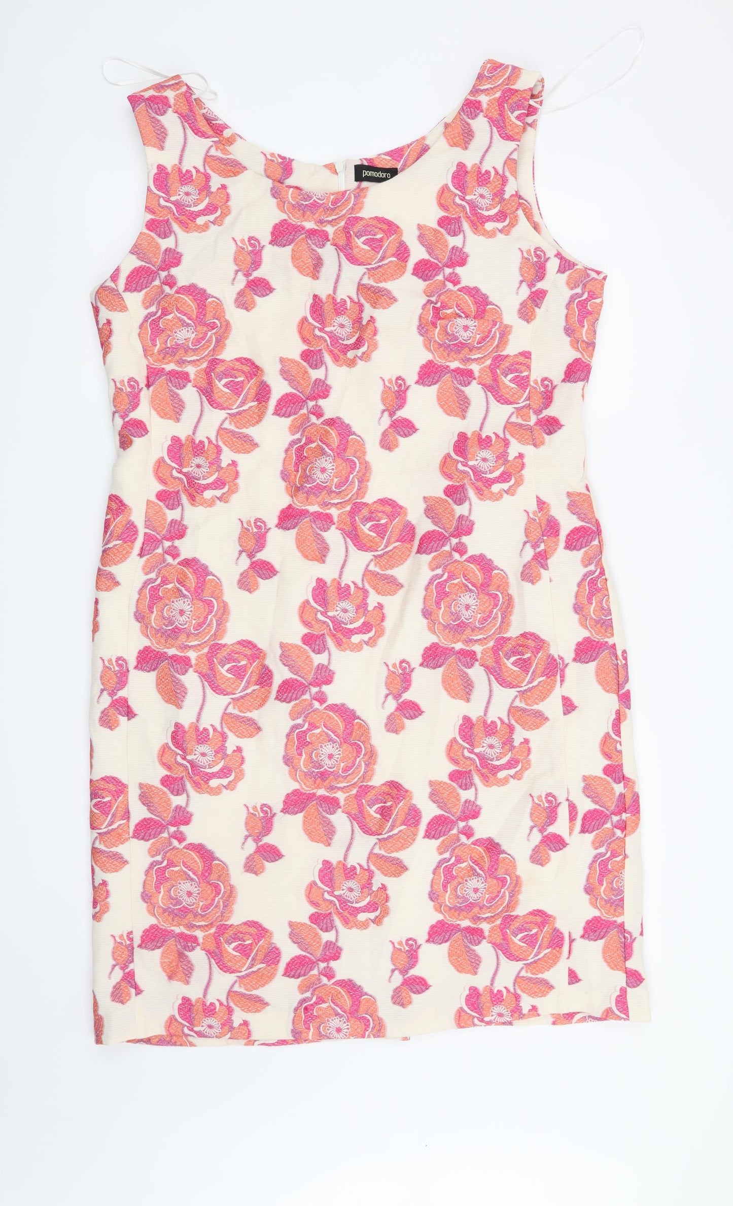 Pomodoro Womens Beige Floral  Shift  Size 18