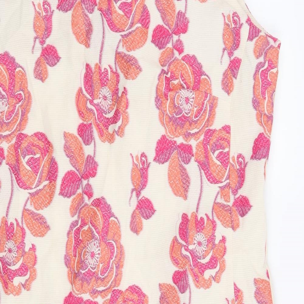 Pomodoro Womens Beige Floral  Shift  Size 18