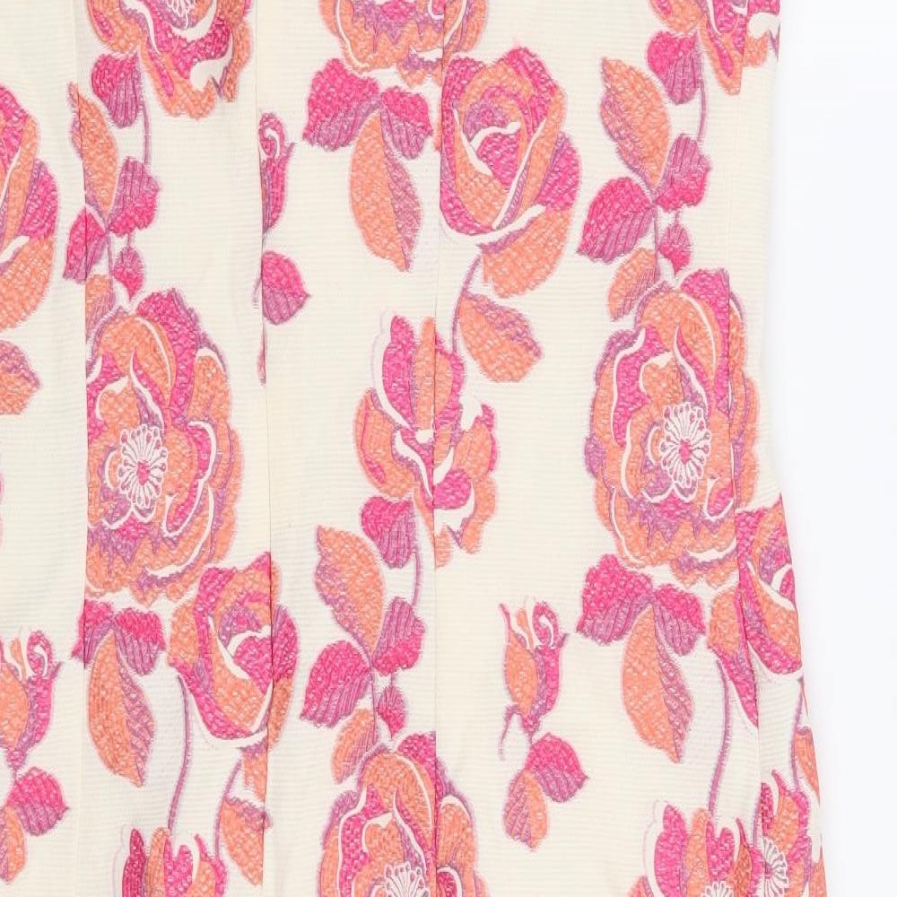 Pomodoro Womens Beige Floral  Shift  Size 18