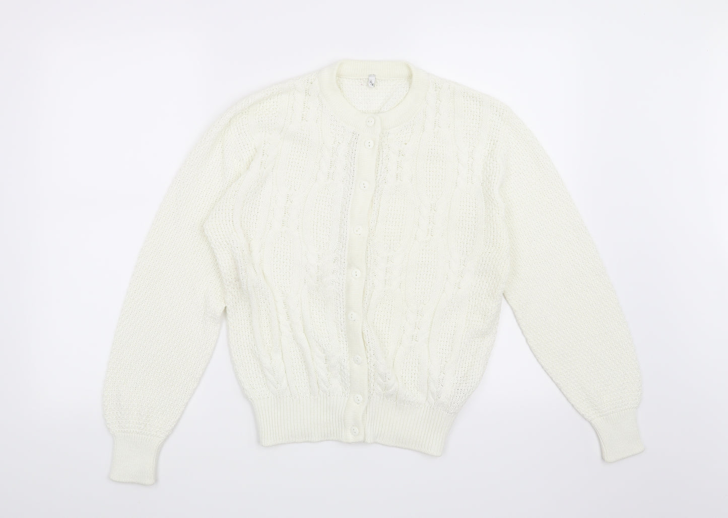 BHS Womens White   Cardigan Jumper Size 14