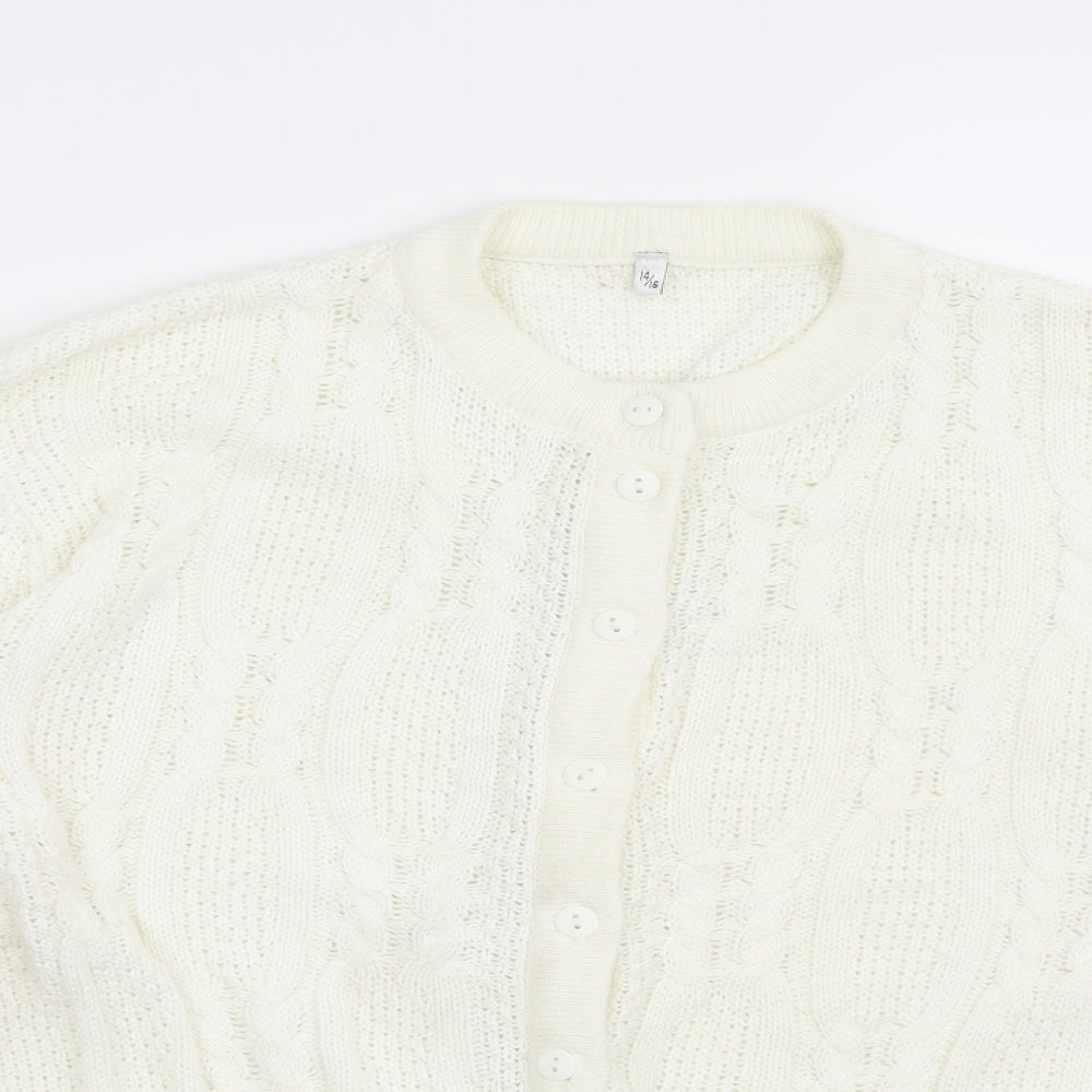 BHS Womens White   Cardigan Jumper Size 14
