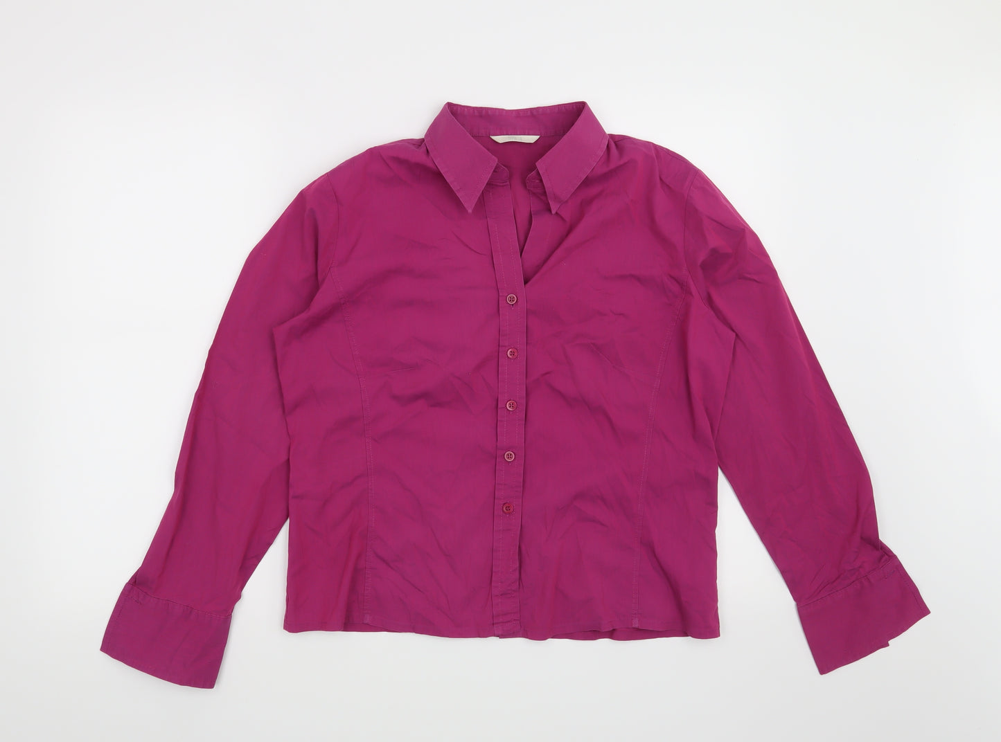 Marks and Spencer Womens Pink   Basic Button-Up Size 14