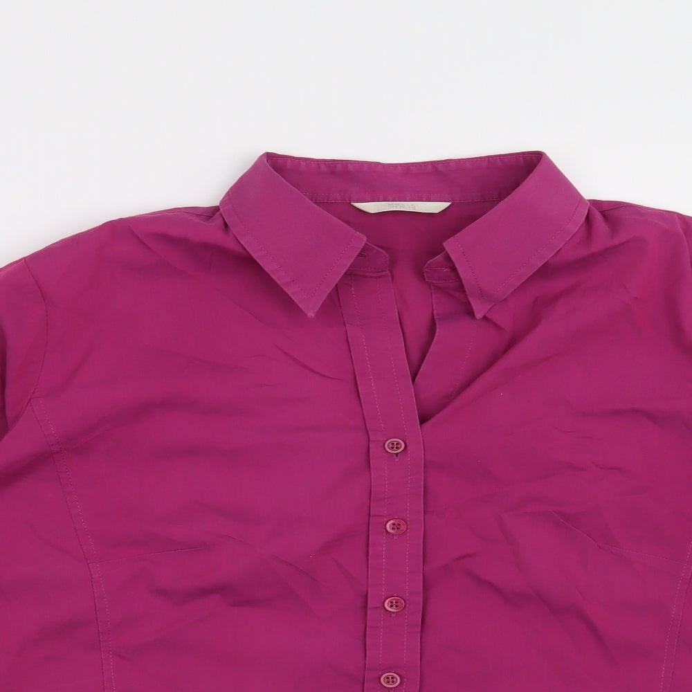 Marks and Spencer Womens Pink   Basic Button-Up Size 14