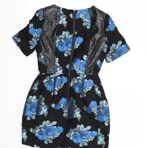 Topshop Womens Black Floral  Shift  Size 6