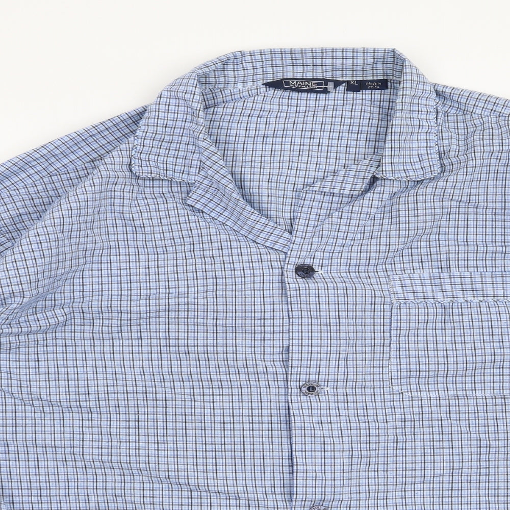 Maine Mens Blue Check   Button-Up Size XL
