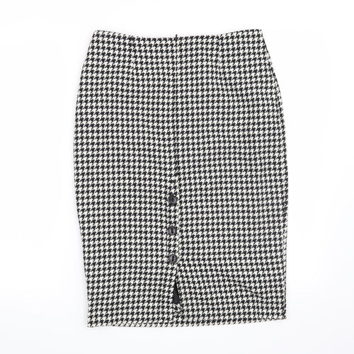 NEXT Womens Black Houndstooth  Straight & Pencil Skirt Size 10