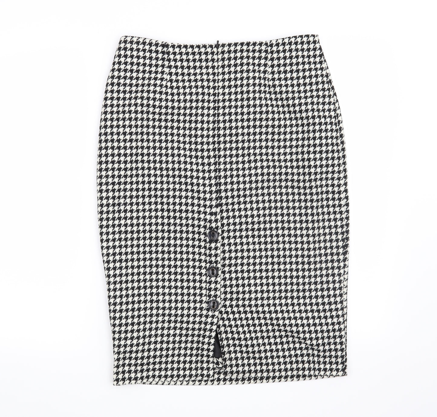 NEXT Womens Black Houndstooth  Straight & Pencil Skirt Size 10