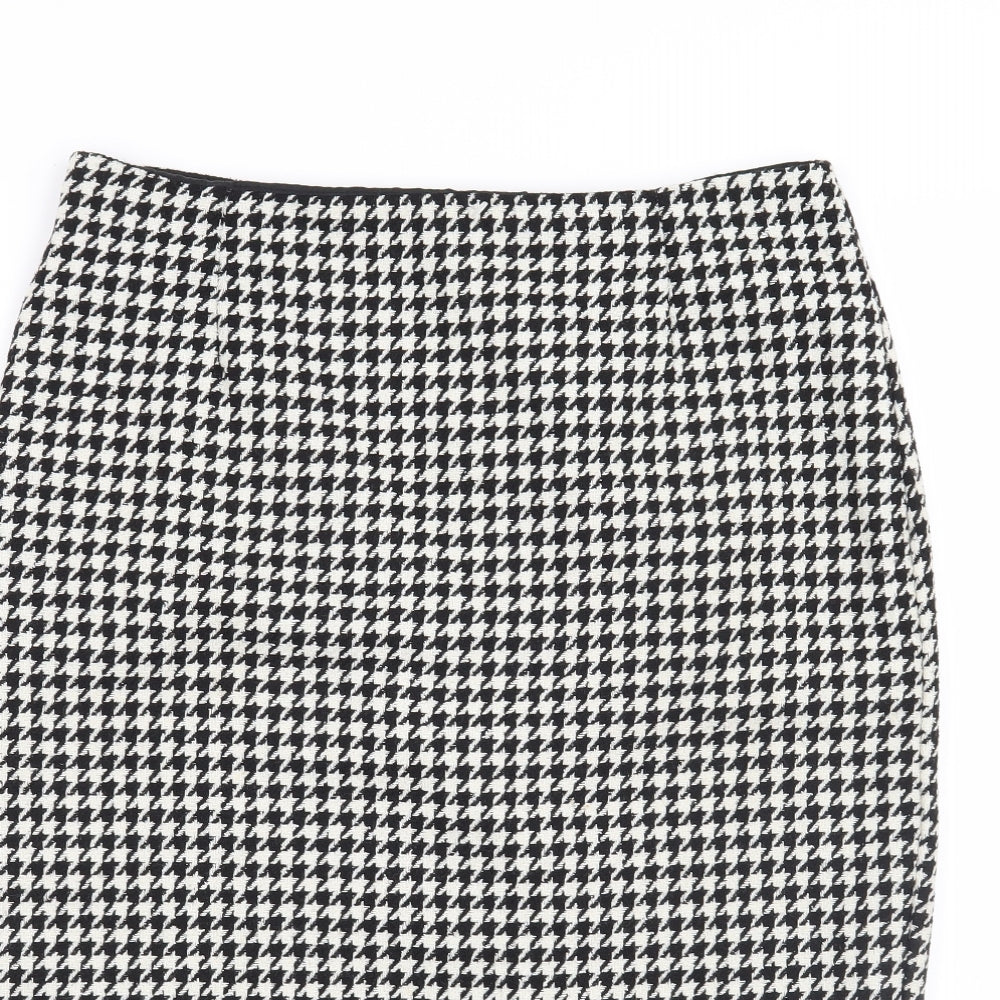 NEXT Womens Black Houndstooth  Straight & Pencil Skirt Size 10