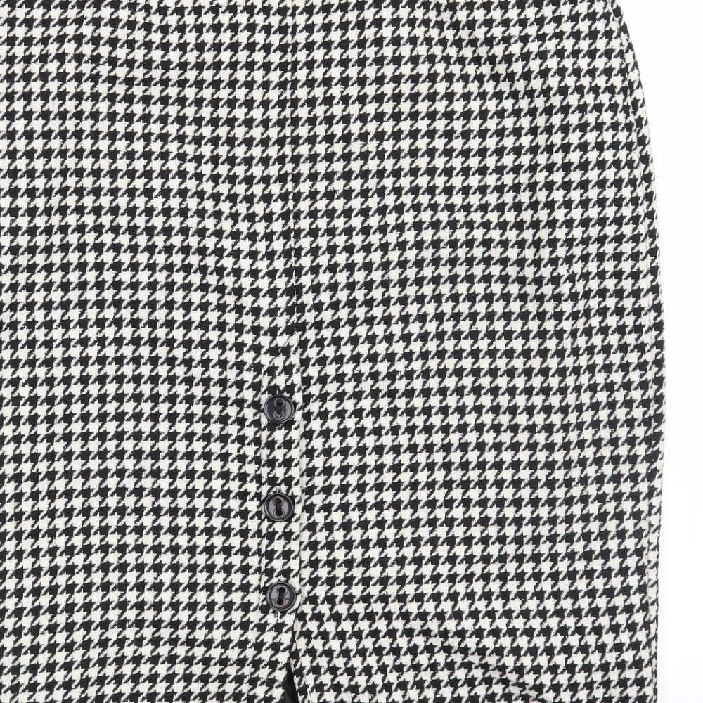 NEXT Womens Black Houndstooth  Straight & Pencil Skirt Size 10