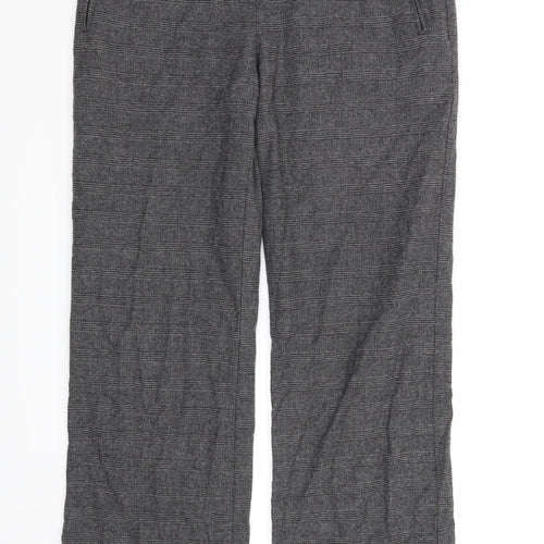 Marks and Spencer Womens Grey Check  Trousers  Size 12 L28 in