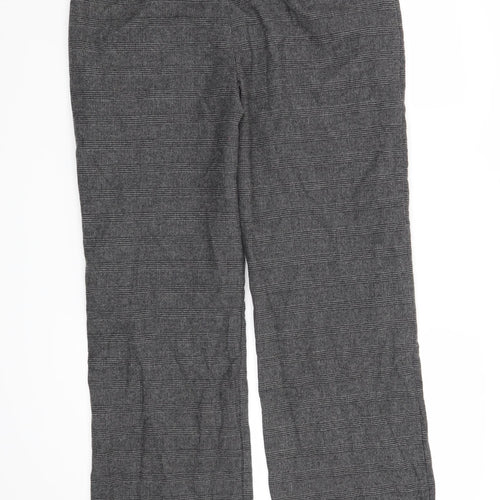 Marks and Spencer Womens Grey Check  Trousers  Size 12 L28 in