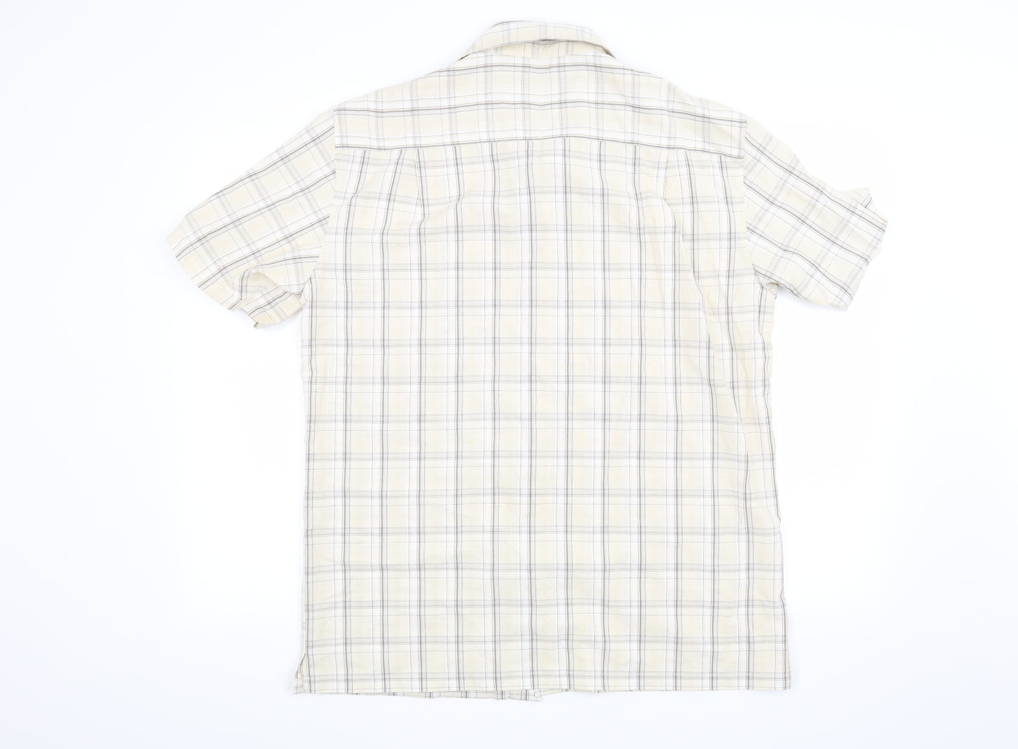 Blue Harbour Mens Beige Check   Button-Up Size M