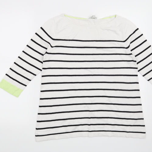 Street One Womens White Striped  Pullover Jumper Size 12