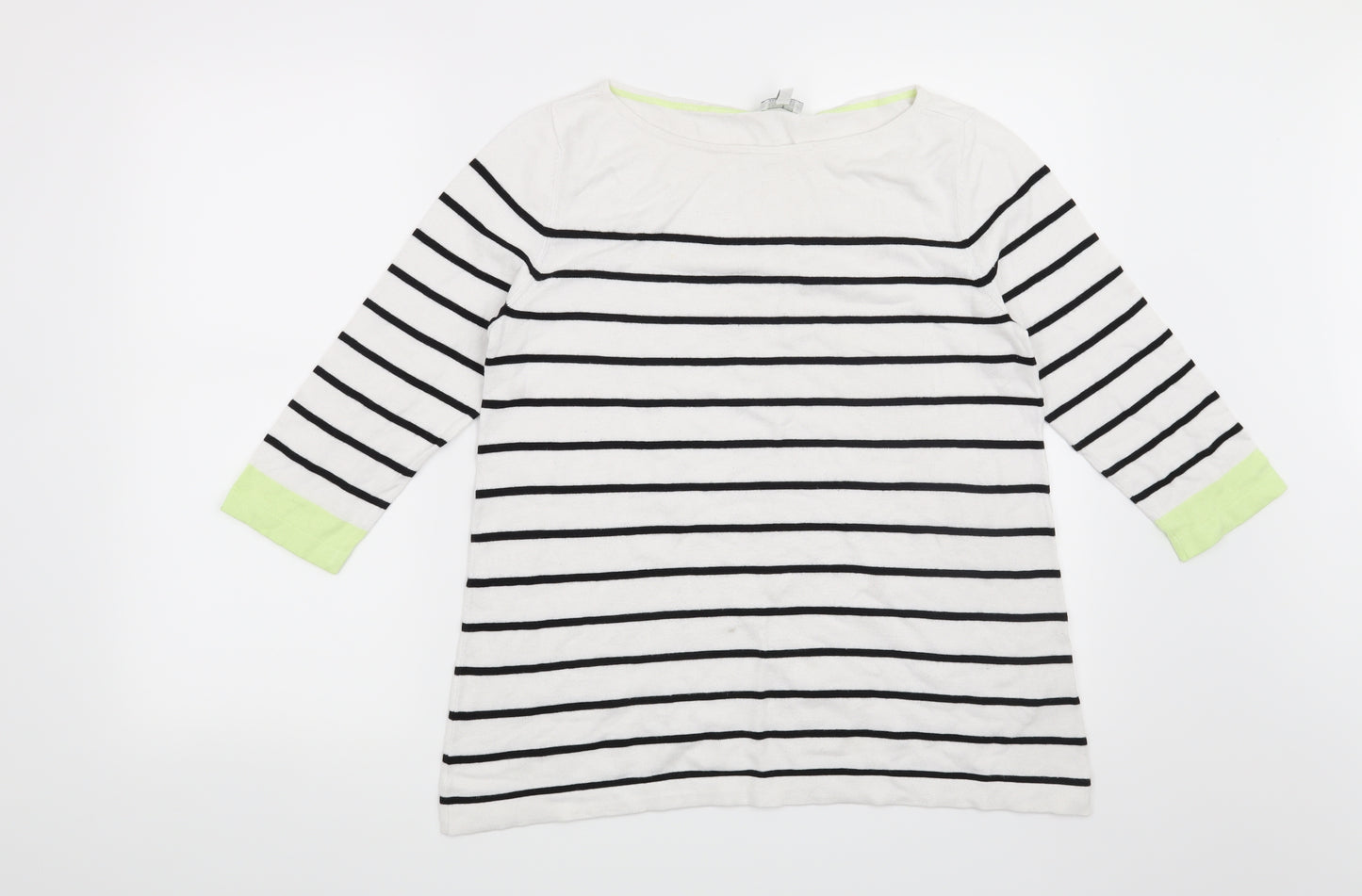 Street One Womens White Striped  Pullover Jumper Size 12
