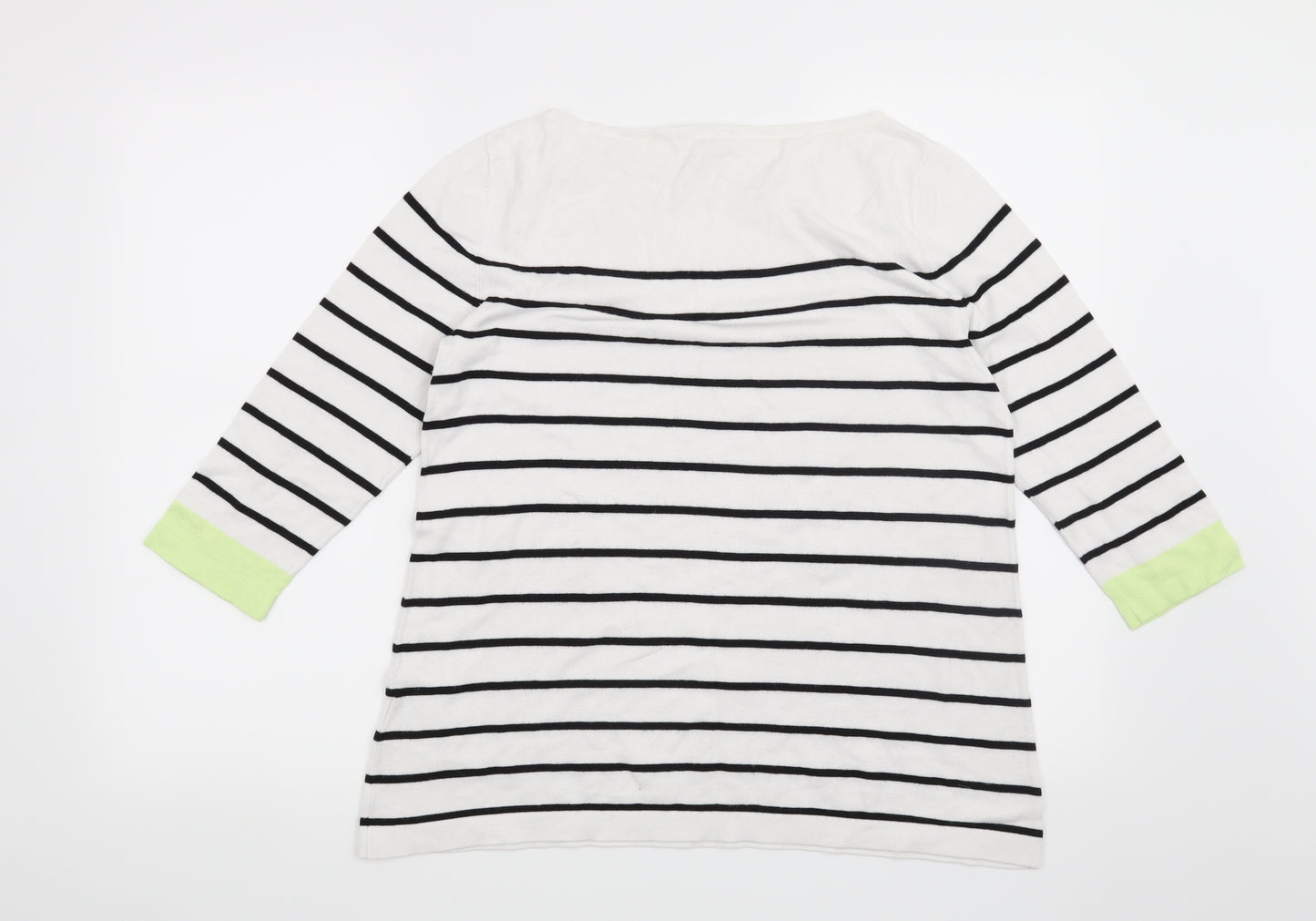 Street One Womens White Striped  Pullover Jumper Size 12