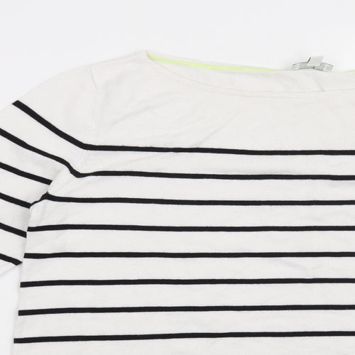 Street One Womens White Striped  Pullover Jumper Size 12