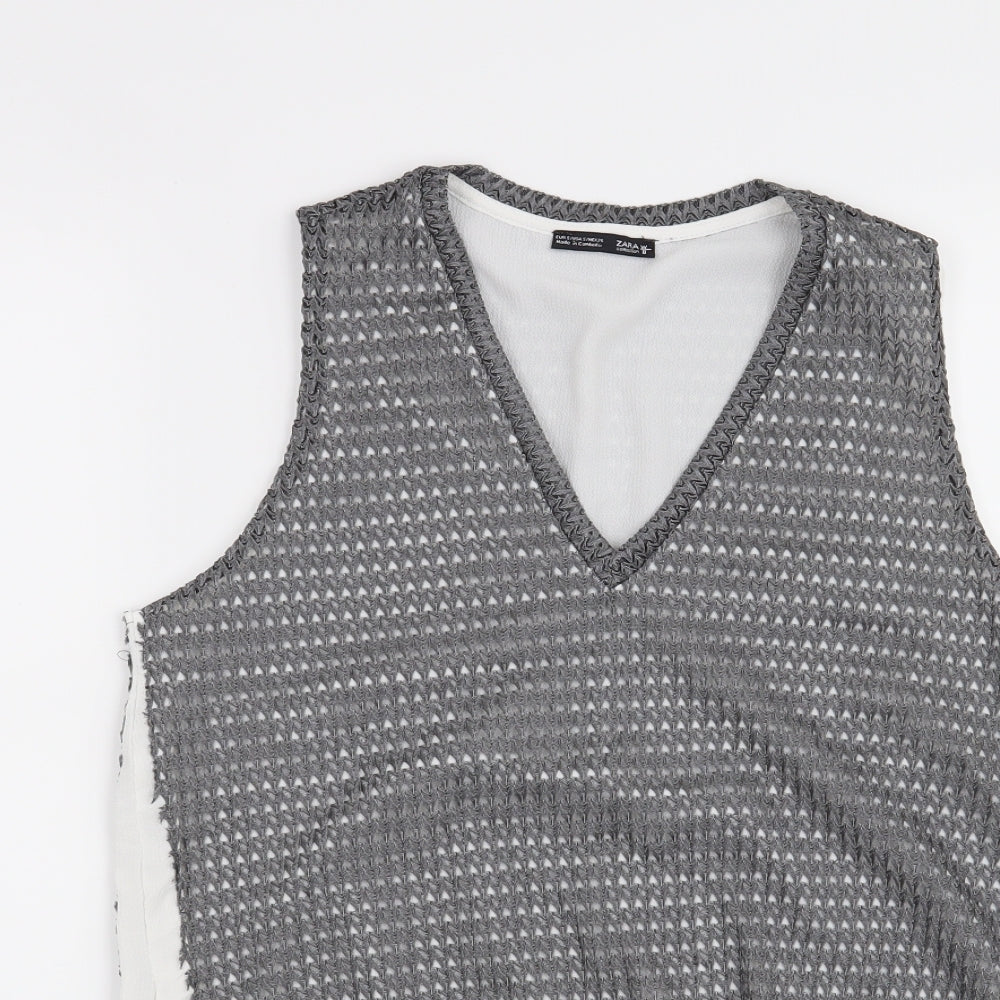 Zara Womens Grey   Basic Blouse Size S