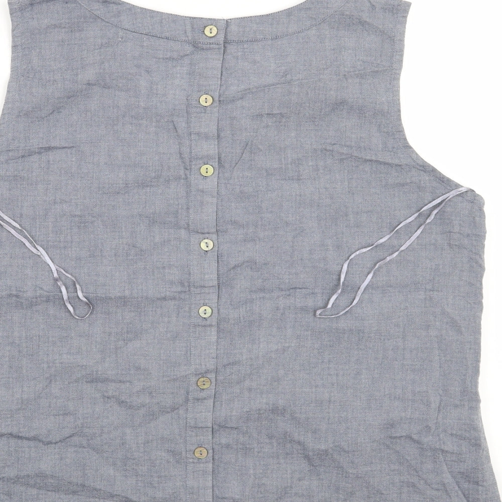 George Womens Blue Floral  Basic Blouse Size 14