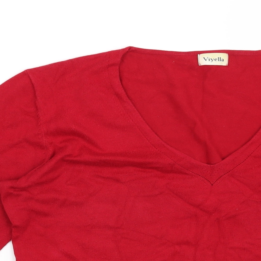 Viyella Womens Red   Pullover Jumper Size M
