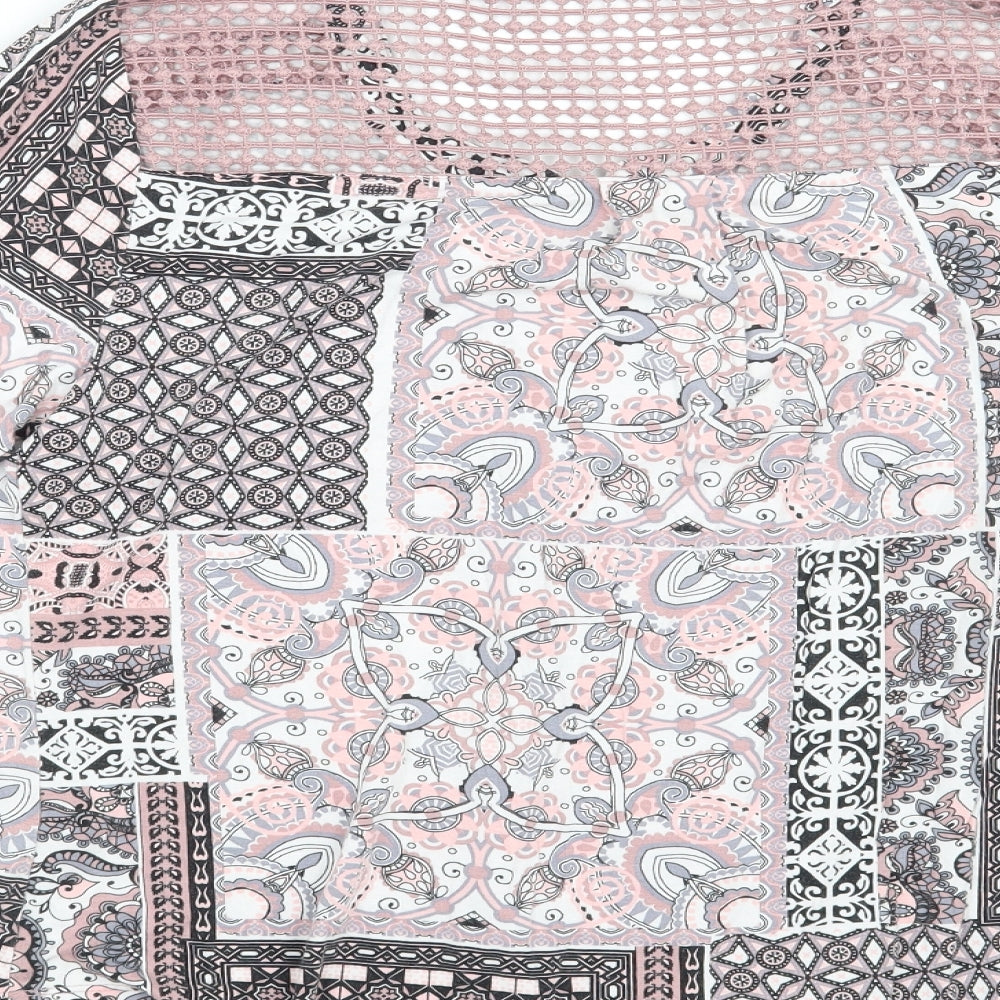 M&Co Womens Pink Paisley  Basic Blouse Size 10
