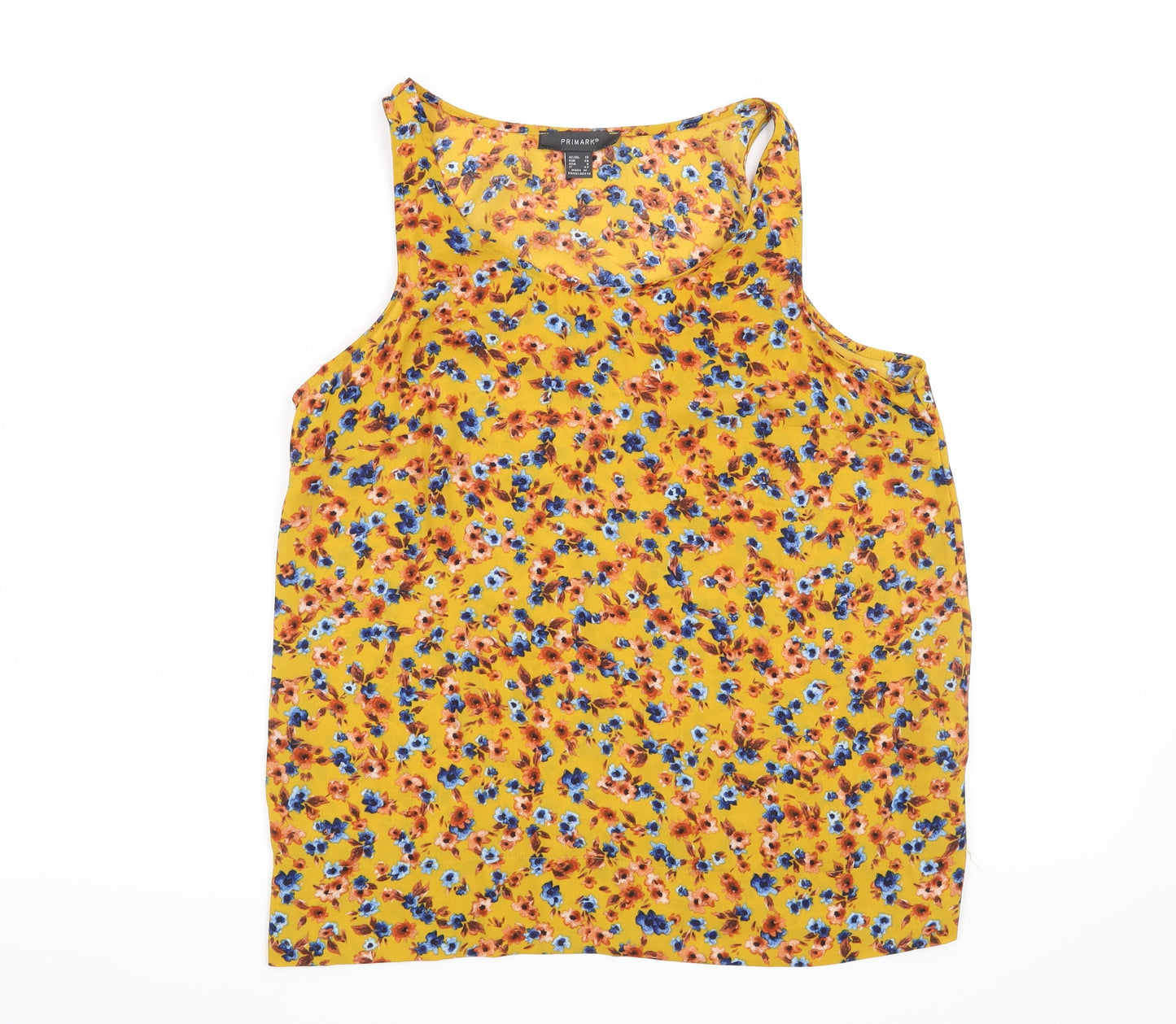 Primark Womens Yellow Floral  Basic Blouse Size 10