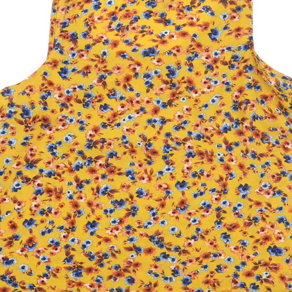 Primark Womens Yellow Floral  Basic Blouse Size 10