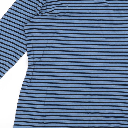 Chillytime Womens Blue Striped  Basic T-Shirt Size 10