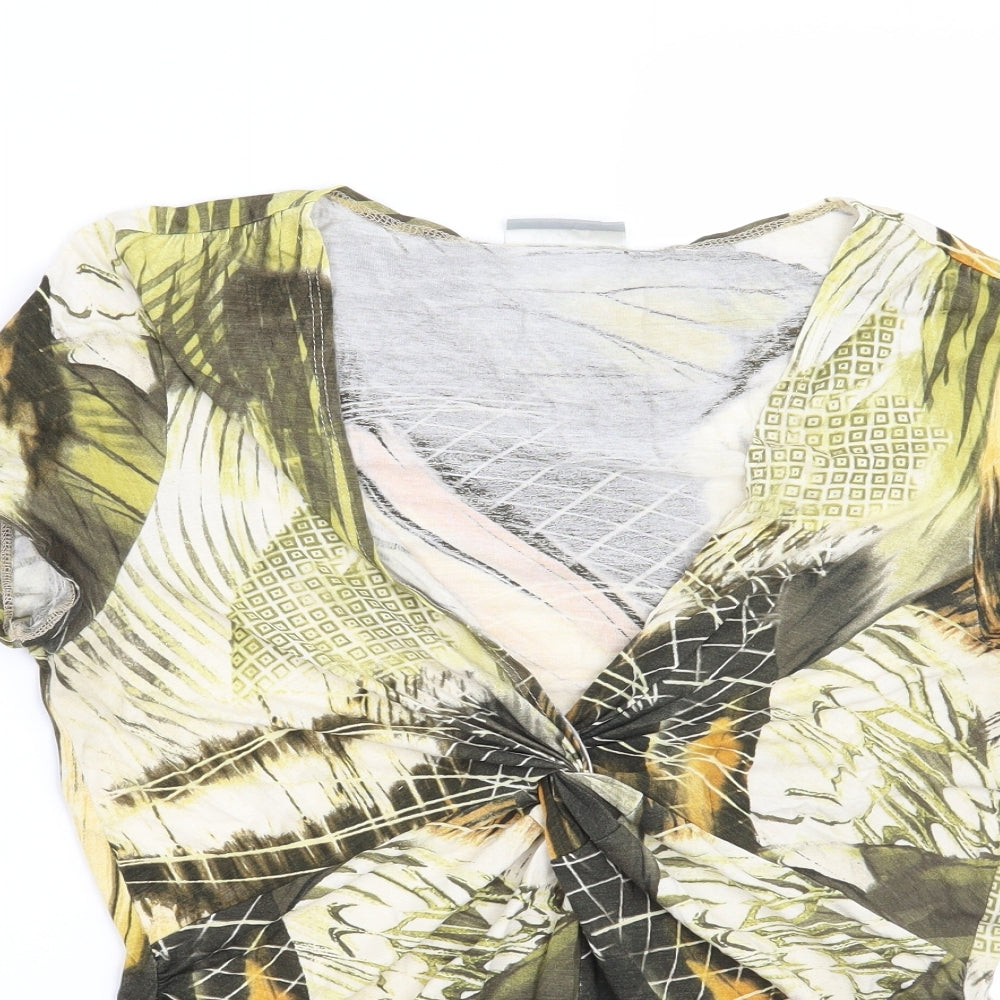 Wallis Womens Green Geometric  Basic Blouse Size 12