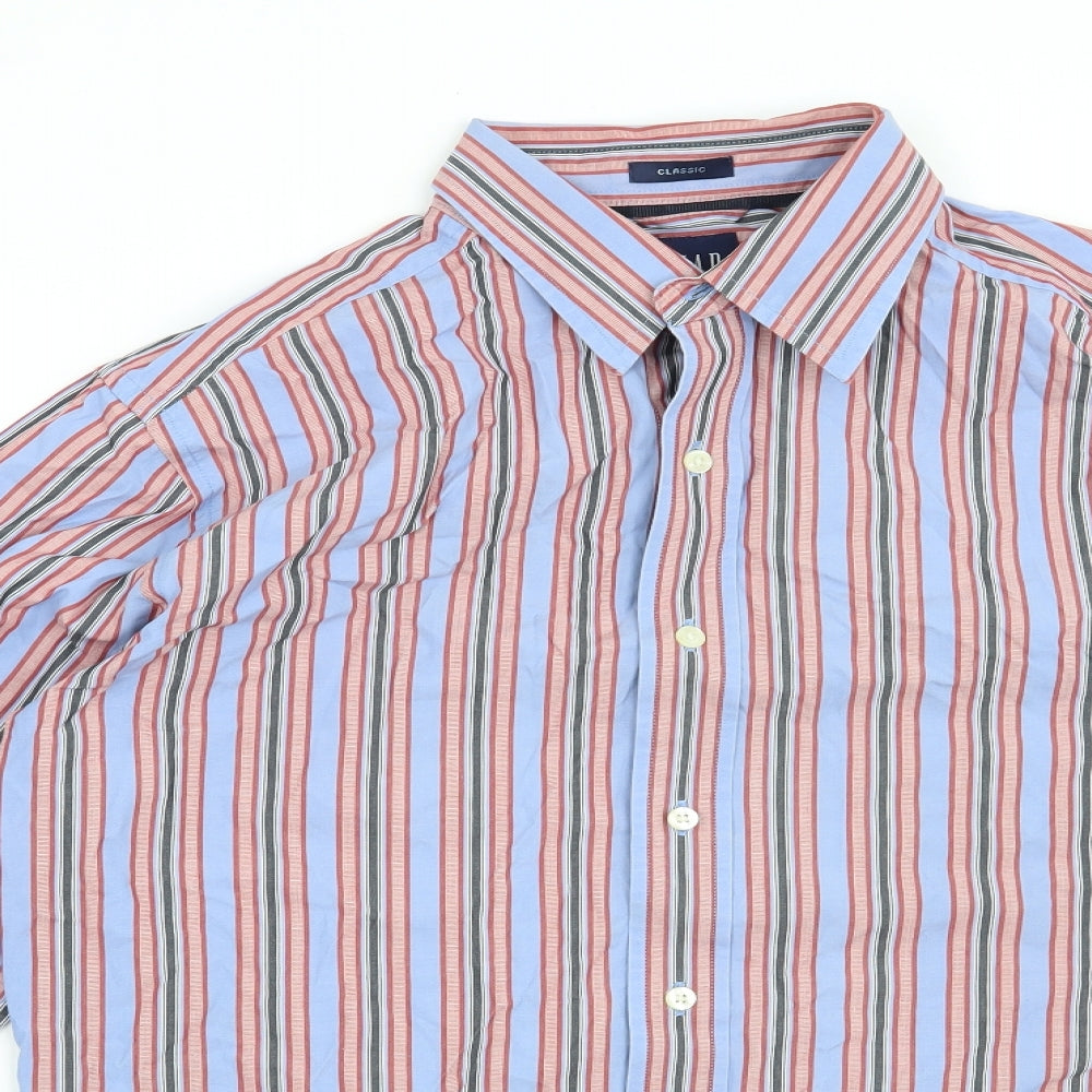 Gap Mens Blue Striped   Button-Up Size M