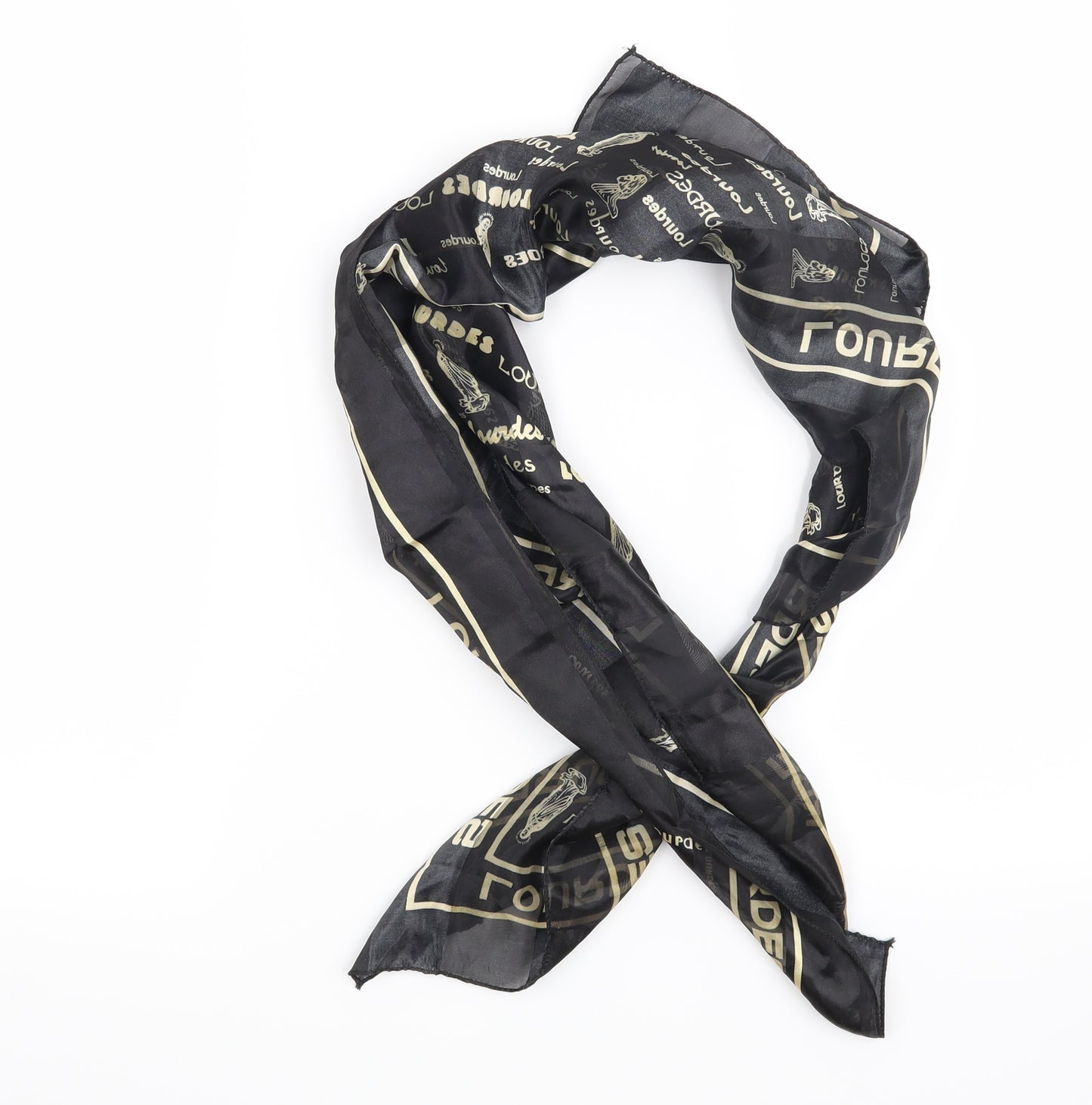 Preworn Womens Black    Scarf   - Lourdes