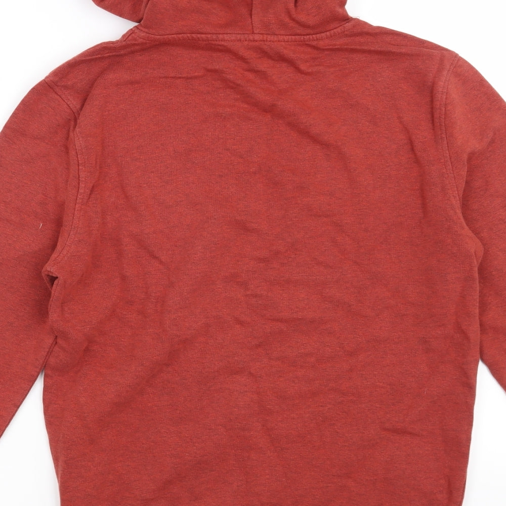 C&A Mens Orange   Henley Hoodie Size XS