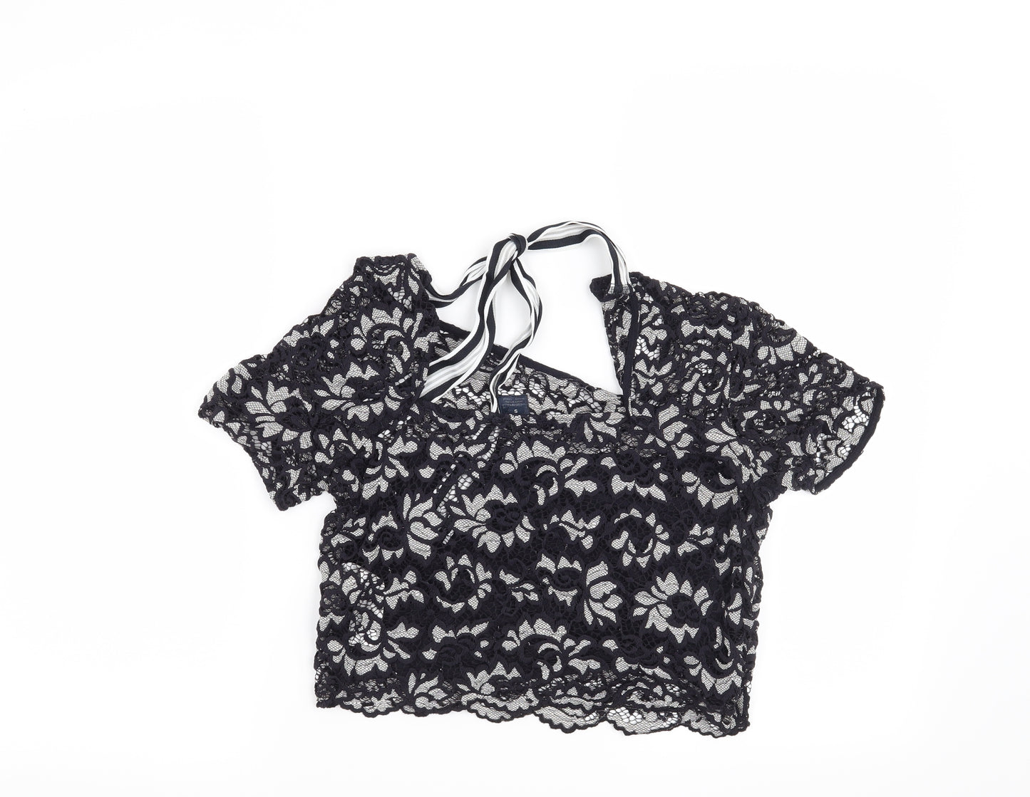 Preworn Womens Blue Floral  Basic Blouse Size S